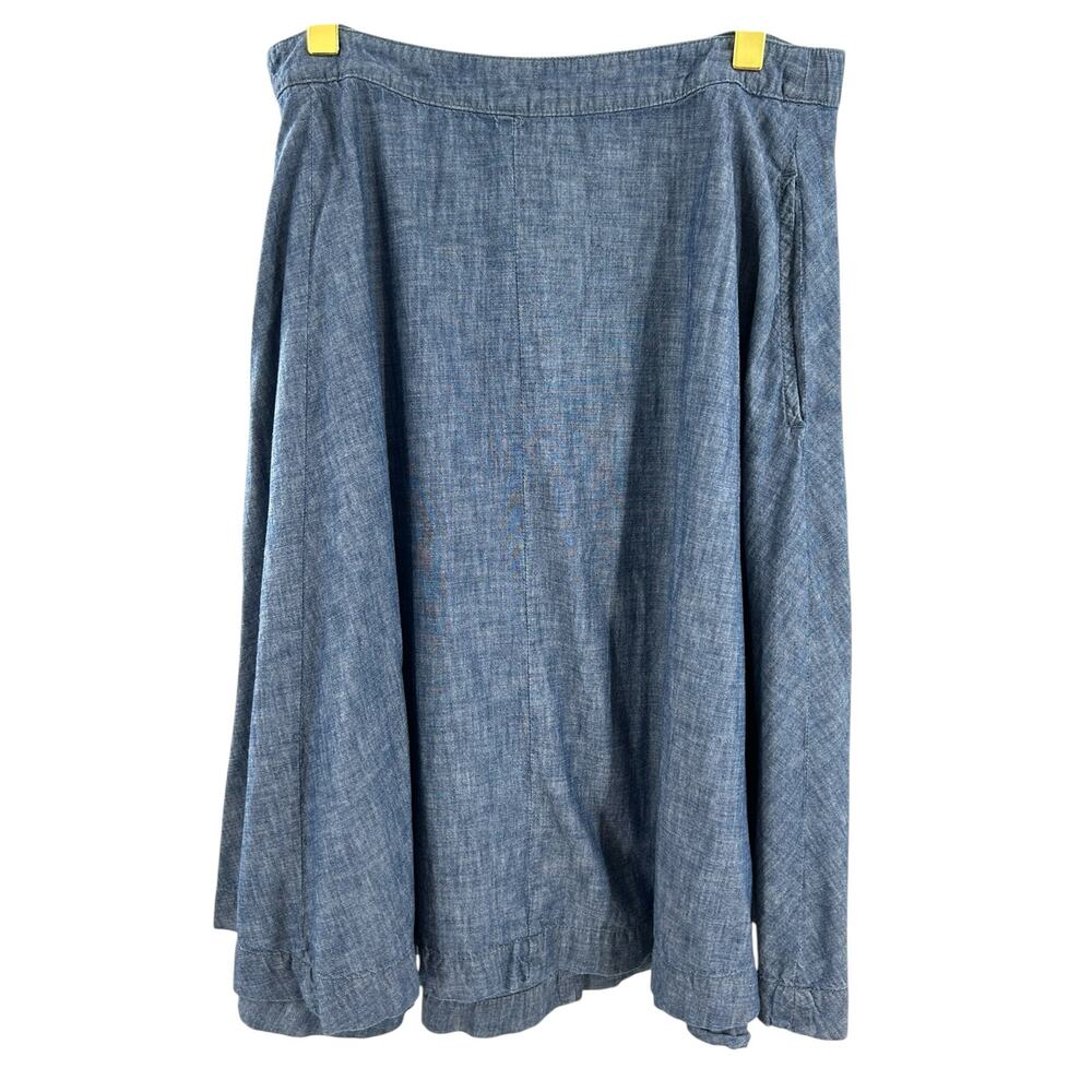 Lane Bryant Blue Chambray Midi Skirt